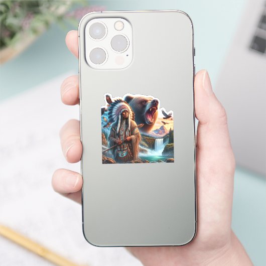 GrizzlyChief Warrior Beer Sticker (Telefoon)