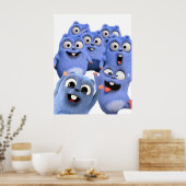 grizzy en de lemmingen zijn woedend blij poster (Keuken)