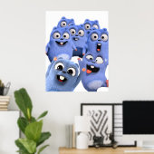 grizzy en de lemmingen zijn woedend blij poster (Thuiskantoor)