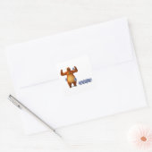 Grizzy en lemming vierkante sticker (Envelop)