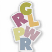 GRL PWR Colorful Letters Feminism Sticker (Voorkant)