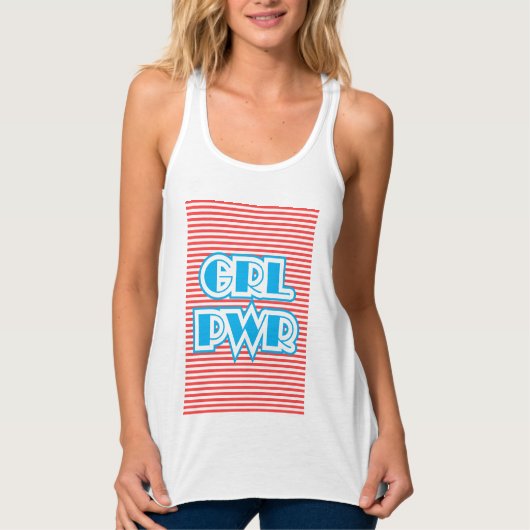GRL PWR, Girl Power, girale shirten, grappige typo Tanktop (Voorkant)