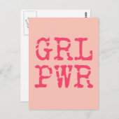 GRL PWR (girlpower) - Fun quote Briefkaart (Voorkant / Achterkant)