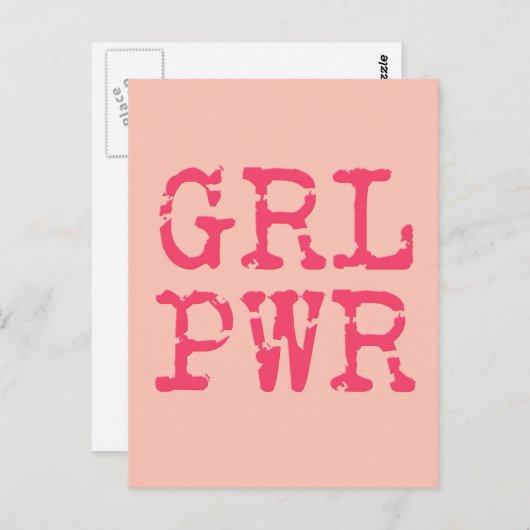 GRL PWR (girlpower) - Fun quote Briefkaart (Voorkant / Achterkant)