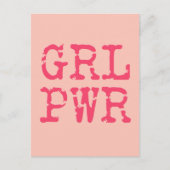GRL PWR (girlpower) - Fun quote Briefkaart (Voorkant)