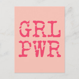 GRL PWR (girlpower) - Fun quote Briefkaart