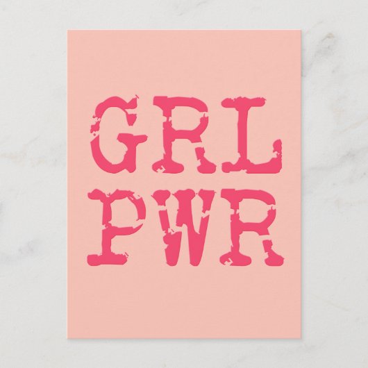 GRL PWR (girlpower) - Fun quote Briefkaart (Voorkant)