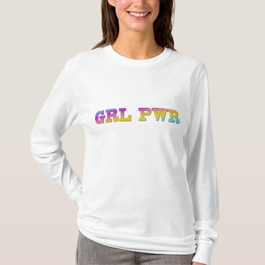 GRL PWR Lange hoes T-shirt (Voorkant)