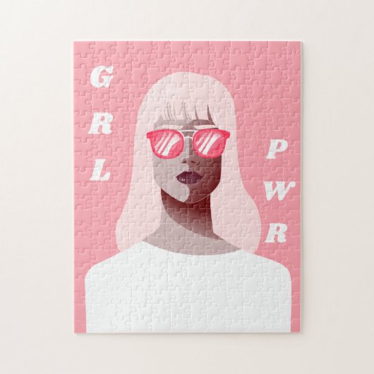 GRL PWR Modern Feminist Illustration Girl Power Legpuzzel (Verticaal)