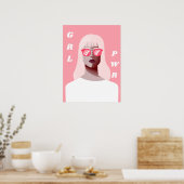 GRL PWR Modern Feminist Illustration Girl Power Poster (Keuken)