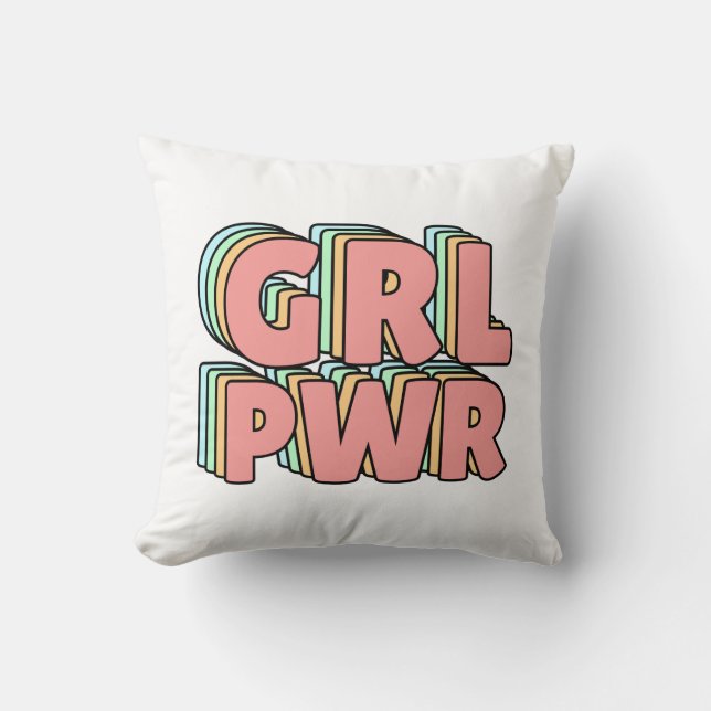 GRL PWR Pastel Kussen (Voorkant)