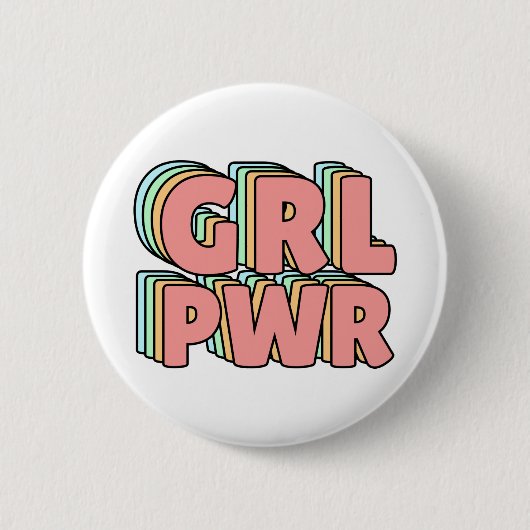 GRL PWR Pastel Ronde Button 5,7 Cm (Voorkant)