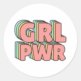 GRL PWR Pastel Ronde Sticker