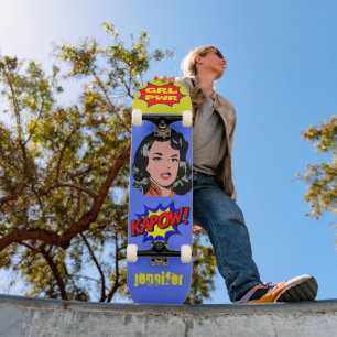 GRL PWR Pop Art — Kool retro Skateboard
