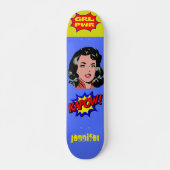 GRL PWR Pop Art — Kool retro Skateboard (Voorkant)