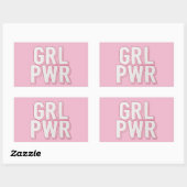 GRL PWR RECHTHOEKIGE STICKER (Vel)
