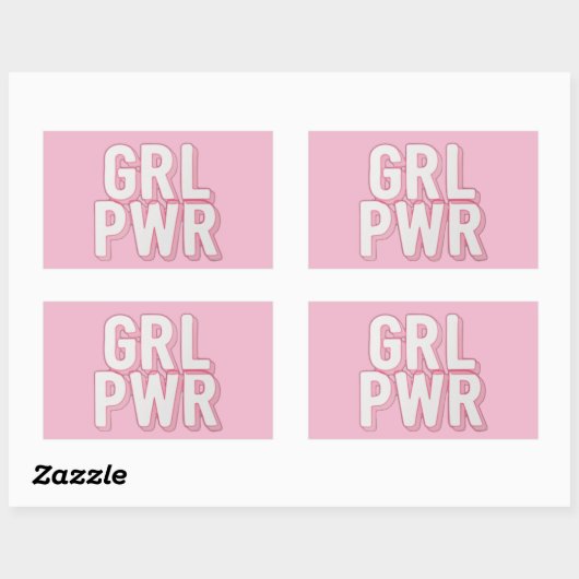 GRL PWR RECHTHOEKIGE STICKER (Vel)