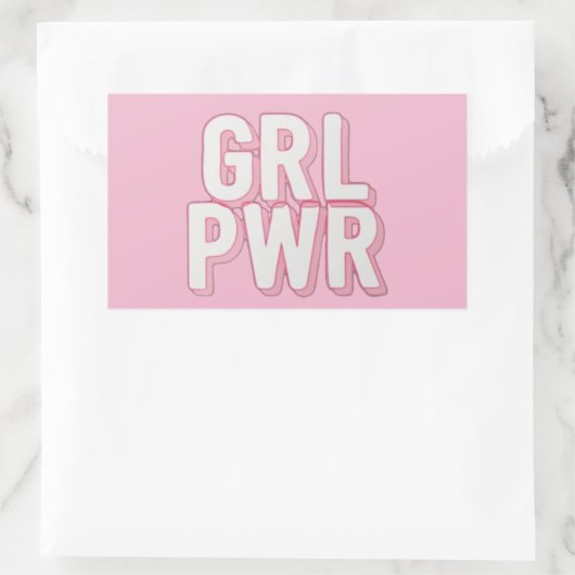GRL PWR RECHTHOEKIGE STICKER (Tas)