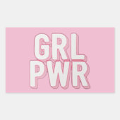 GRL PWR RECHTHOEKIGE STICKER (Voorkant)