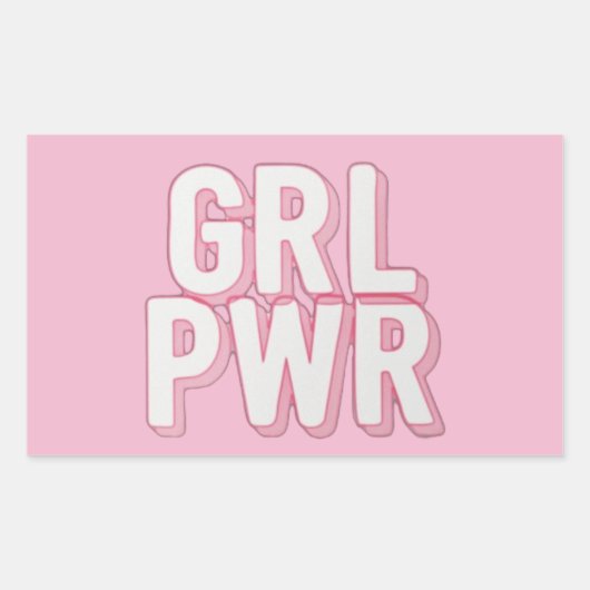 GRL PWR RECHTHOEKIGE STICKER (Voorkant)