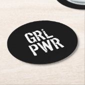 GRL PWR - RONDE KARTONNEN ONDERZETTER (Gebogen)