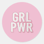 GRL PWR RONDE STICKER (Voorkant)