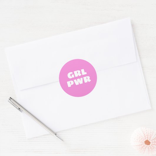 GRL PWR - RONDE STICKER (Envelop)