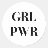 GRL PWR RONDE STICKER (Voorkant)
