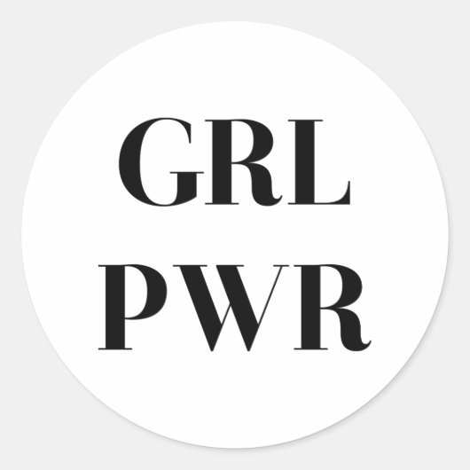 GRL PWR RONDE STICKER (Voorkant)