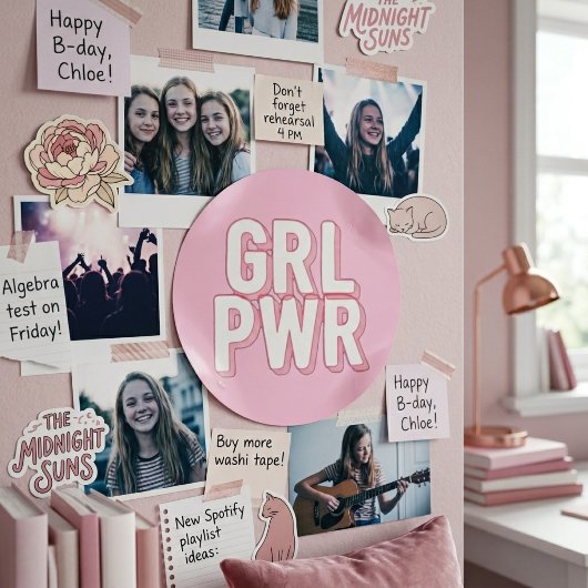 GRL PWR RONDE STICKER