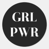 GRL PWR RONDE STICKER (Voorkant)