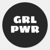 GRL PWR - RONDE STICKER (Voorkant)