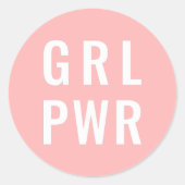 GRL PWR Roos Ronde Sticker (Voorkant)