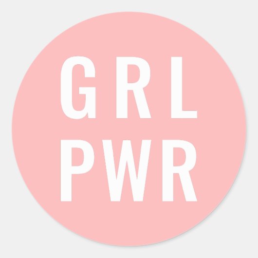GRL PWR Roos Ronde Sticker (Voorkant)
