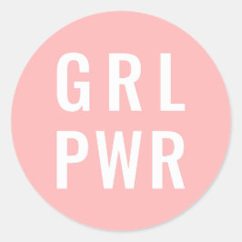 GRL PWR Roos Ronde Sticker