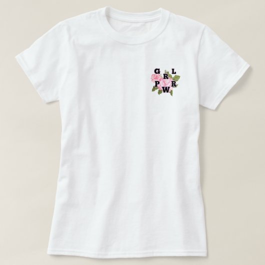 GRL PWR roos T-shirt (Design voorkant)