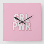 GRL PWR VIERKANTE KLOK (Voorkant)