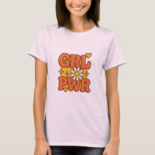 GRL PWR Vintage Feministe - Krachtige Retro Stijl T-shirt