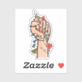 GRL-vochtige rode nagels lichterbliksemschicht Sticker (Vel)