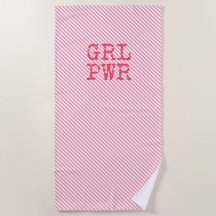 GRLPWR - Roze stripes & Fun Quote Girlpower