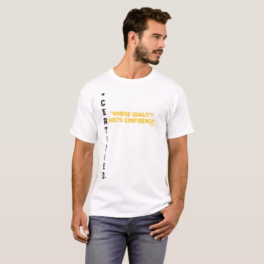 GRN GOLDLTS BCKGRD GECERTIFICEERD MOTTO BLK T-SHIRT (Voorkant volledig)