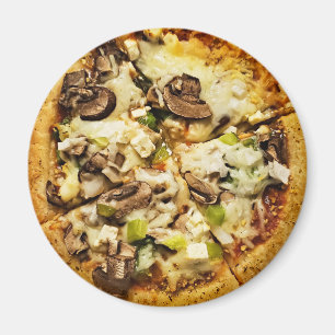 Groat Pepers en Champignon Pizza Eten Magneet