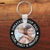 GROATEST STAP DAD Foto uw eigen kleur Sleutelhanger (Voorkant)