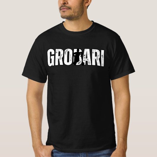 Grobari Grobar Met de schep Zwart-witte Partizan  T-shirt (Voorkant)