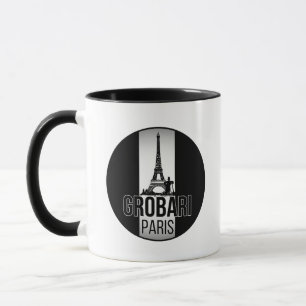 Grobari Parijs Eiffeltoren Zwart-Wit Mok