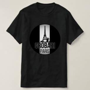 Grobari Parijs Eiffeltoren Zwart Witte T-shirt