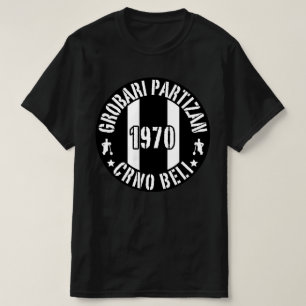Grobari Partizan 1970 Zwart Witte T-shirt