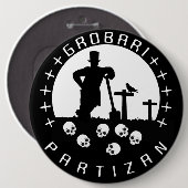 Grobari Partizan Lobanje Ronde Button 6,0 Cm (Voorkant /achterkant)