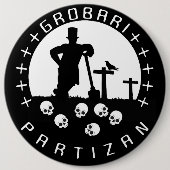 Grobari Partizan Lobanje Ronde Button 6,0 Cm (Voorkant)