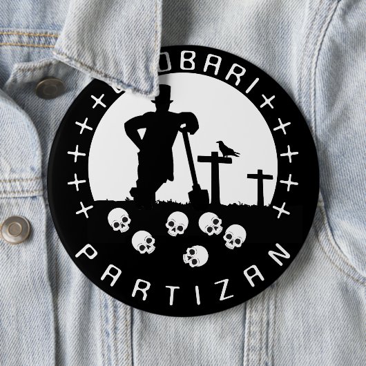 Grobari Partizan Lobanje Ronde Button 6,0 Cm (In situ)